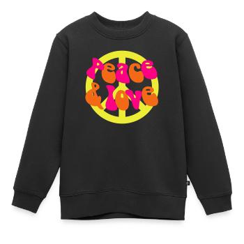 Peace and Love - Kinder Premium Organic Sweatshirt - Schwarz - Vorne - AI Model Kid Female (0cm)