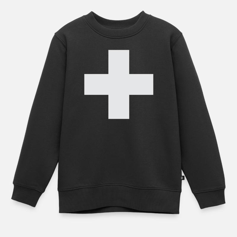 croix - Sweat Premium enfant bio - noir