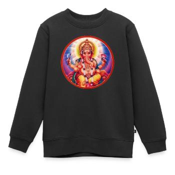 Ganesha - Kinder Premium Organic Sweatshirt - Schwarz - Vorne - AI Model Kid Female (0cm)