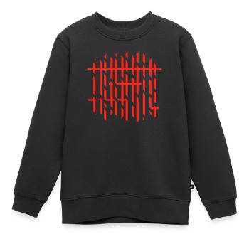 background lines v4 (© alteerian) - Kinder Premium Organic Sweatshirt - Schwarz - Vorne - AI Model Kid Female (0cm)