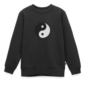 Yin Yang Sonne - Kinder Premium Organic Sweatshirt - Schwarz - Vorne - AI Model Kid Female (0cm)