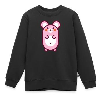 mouse - Kids Premium Organic Sweatshirt - black - Front - AI Model Kid Female (0cm)