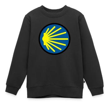 jakobsweg rund - Kinder Premium Organic Sweatshirt - Schwarz - Vorne - AI Model Kid Female (0cm)