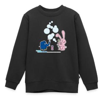 Der Elefant und der Hase machen Seifenblasen - Kinder Premium Organic Sweatshirt - Schwarz - Vorne - AI Model Kid Female (0cm)