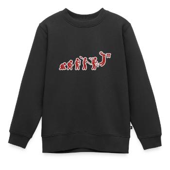 Evolution Basketball Red White Grunge - Kinder Premium Organic Sweatshirt - Schwarz - Vorne - AI Model Kid Female (0cm)