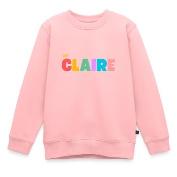 Claire ! Personnalisable - Sweat Premium enfant bio - rose - Devant - AI Model Kid Female (0cm)