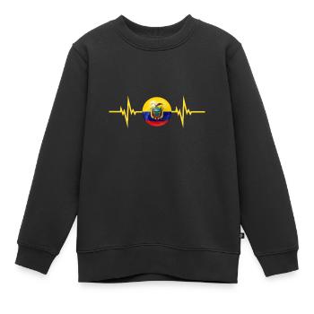 Ecuador Fußball 2022 Herzschlag Ecuador - Kinder Premium Organic Sweatshirt - Schwarz - Vorne - AI Model Kid Female (0cm)