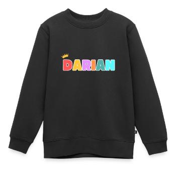 Darian! Personalisierbar - Kinder Premium Organic Sweatshirt - Schwarz - Vorne - AI Model Kid Female (0cm)
