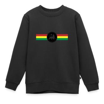 Flagge Rasta Reggae Reggaeton Löwe - Kinder Premium Organic Sweatshirt - Schwarz - Vorne - AI Model Kid Female (0cm)