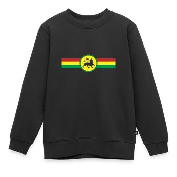 Flagge Rasta Reggae Reggaeton Löwe - Kinder Premium Organic Sweatshirt - Schwarz - Vorne - AI Model Kid Female (0cm)