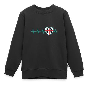 Pulse Herz Geschenk Sardinien Sardegna Italien - Kinder Premium Organic Sweatshirt - Schwarz - Vorne - AI Model Kid Female (0cm)
