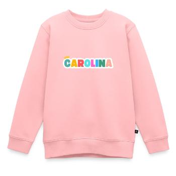 Carolina! Personalisierbar - Kinder Premium Organic Sweatshirt - Rosa - Vorne - AI Model Kid Female (0cm)