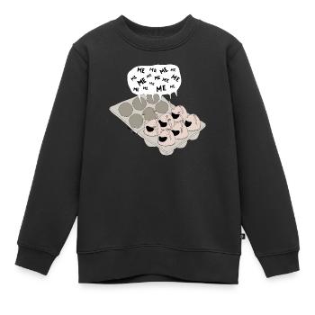 oeufs - Sweat Premium enfant bio - noir - Devant - AI Model Kid Female (0cm)