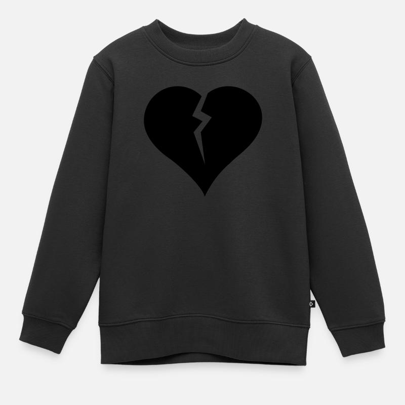 heart - Sweat Premium enfant bio - noir