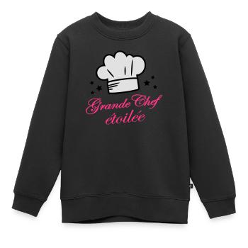 grande chef étoilée - Sweat Premium enfant bio - noir - Devant - AI Model Kid Female (0cm)