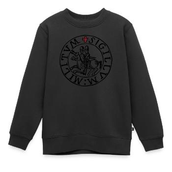 templar knights seal - Kinder Premium Organic Sweatshirt - Schwarz - Vorne - AI Model Kid Female (0cm)