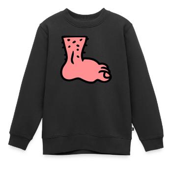 Pied - Sweat Premium enfant bio - noir - Devant - AI Model Kid Female (0cm)