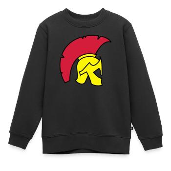 Spartan Helm - Kinder Premium Organic Sweatshirt - Schwarz - Vorne - AI Model Kid Female (0cm)