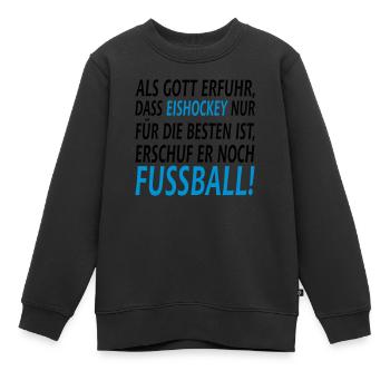 eishockey vs fussball - Kinder Premium Organic Sweatshirt - Schwarz - Vorne - AI Model Kid Female (0cm)