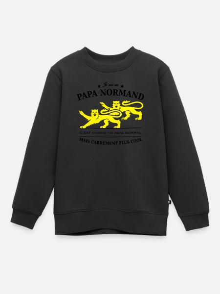 papa normand guepar or - Sweat Premium enfant bio - noir