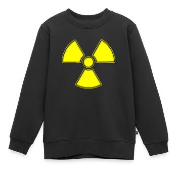 Atom sign yellow - Kids Premium Organic Sweatshirt - black - Front - AI Model Kid Female (0cm)