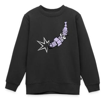 Bougie d'allumage avec une fonction de changement de couleur - Sweat Premium enfant bio - noir - Devant - AI Model Kid Female (0cm)