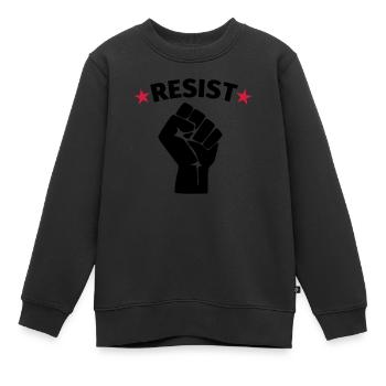 Faust Widerstand Protest - Kinder Premium Organic Sweatshirt - Schwarz - Vorne - AI Model Kid Female (0cm)