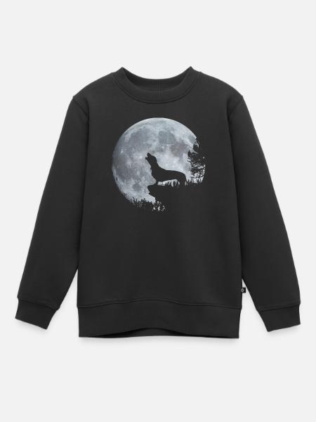 Dackel Mond - Kinder Premium Organic Sweatshirt - Schwarz