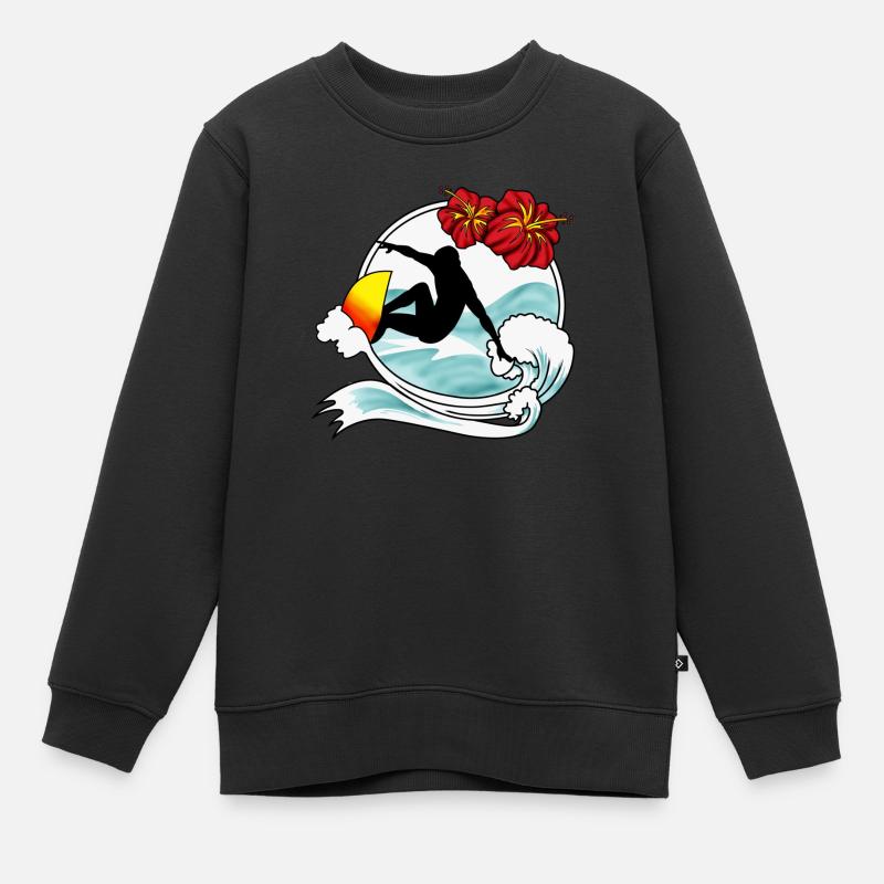 surf - Sweat Premium enfant bio - noir