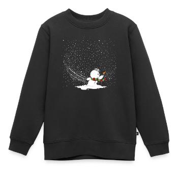 Schneemann im Sturm - Kinder Premium Organic Sweatshirt - Schwarz - Vorne - AI Model Kid Female (0cm)