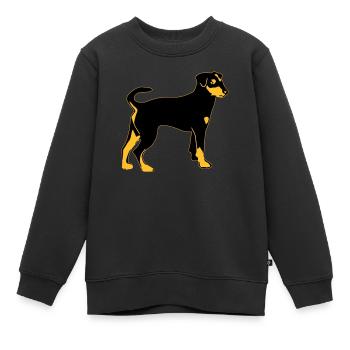 pinscher chien - Sweat Premium enfant bio - noir - Devant - AI Model Kid Female (0cm)