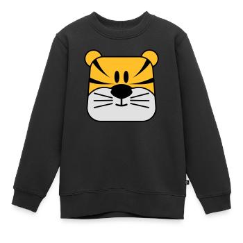 comic tiger - Kinder Premium Organic Sweatshirt - Schwarz - Vorne - AI Model Kid Female (0cm)