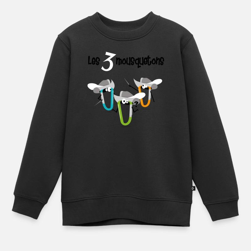 Les 3 mousquetons - Sweat Premium enfant bio - noir