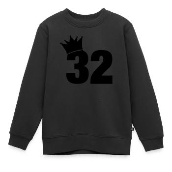 32_krone_f1 - Kinder Premium Organic Sweatshirt - Schwarz - Vorne - AI Model Kid Female (0cm)