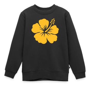 hibiscus tahiti - Sweat Premium enfant bio - noir - Devant - AI Model Kid Female (0cm)