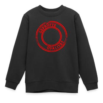 geprüfte qualität Stempel - Kinder Premium Organic Sweatshirt - Schwarz - Vorne - AI Model Kid Female (0cm)