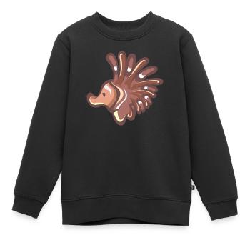 hérisson aquatique - Sweat Premium enfant bio - noir - Devant - AI Model Kid Female (0cm)