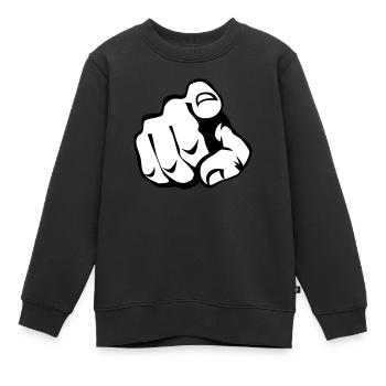60 Zeigefinger - Kinder Premium Organic Sweatshirt - Schwarz - Vorne - AI Model Kid Female (0cm)