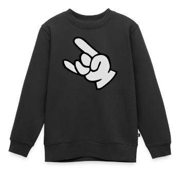 rock n roll hand fork - Kinder Premium Organic Sweatshirt - Schwarz - Vorne - AI Model Kid Female (0cm)