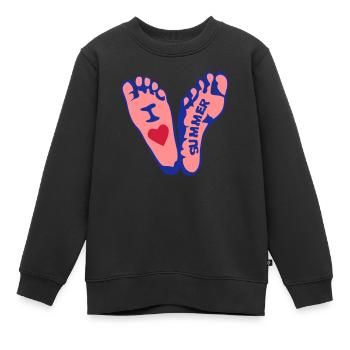 love summer coeur pied empreinte - Sweat Premium enfant bio - noir - Devant - AI Model Kid Female (0cm)