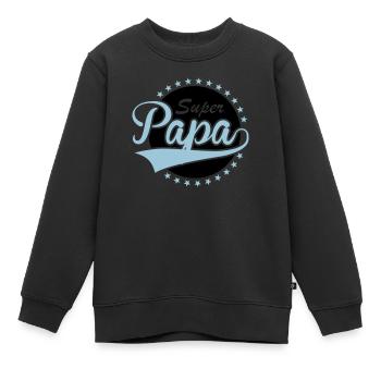 Super Papa - Kinder Premium Organic Sweatshirt - Schwarz - Vorne - AI Model Kid Female (0cm)