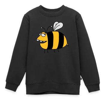 Fun thick bee - Kids Premium Organic Sweatshirt - black - Front - AI Model Kid Female (0cm)