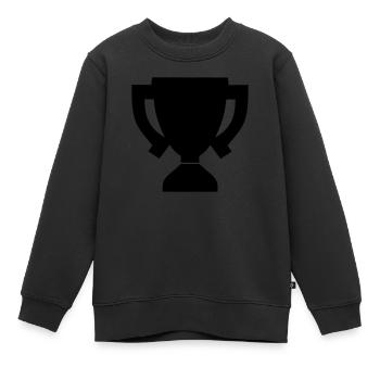 pokal - Kinder Premium Organic Sweatshirt - Schwarz - Vorne - AI Model Kid Female (0cm)