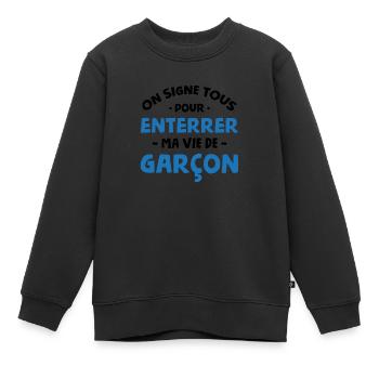 Signature evg mariage - Sweat Premium enfant bio - noir - Devant - AI Model Kid Female (0cm)