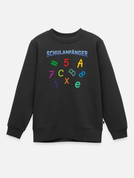 Schulanfänger - Zahlen Buchstaben - Kinder Premium Organic Sweatshirt - Schwarz