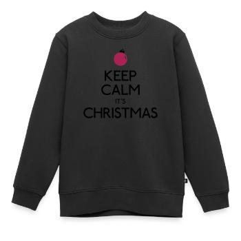 Keep Calm Christmas - Kinder Premium Organic Sweatshirt - Schwarz - Vorne - AI Model Kid Female (0cm)