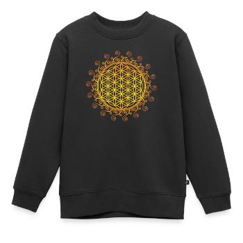 Blume des Lebens, Spirtuelles Symbol, Feng Shui - Kinder Premium Organic Sweatshirt - Schwarz - Vorne - AI Model Kid Female (0cm)