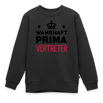 commercial / vente / vendeur / vendeuse - Sweat Premium enfant bio - noir - Devant - AI Model Kid Female (0cm)