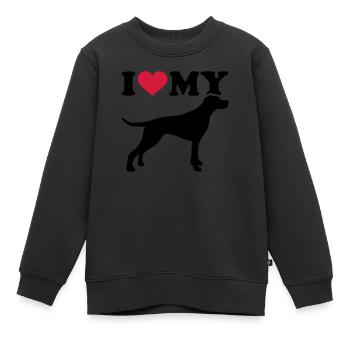 English Pointer - Sweat Premium enfant bio - noir - Devant - AI Model Kid Female (0cm)
