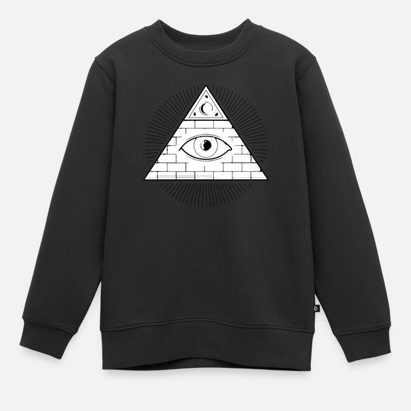 Pyramide de médaille de l'oeil maçon de la société secrète Illuminati - Sweat Premium enfant bio - noir